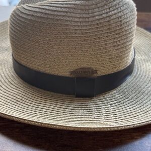 Women's Beige Straw Hat with Black Band